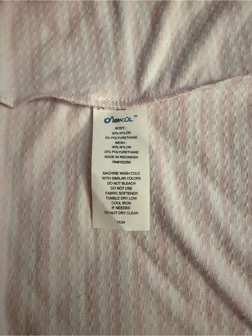 Ibkul Women's L Pink White Stripe 1/4 Zip Long Sleeve Top Activewear EUC - Picture 7 of 7